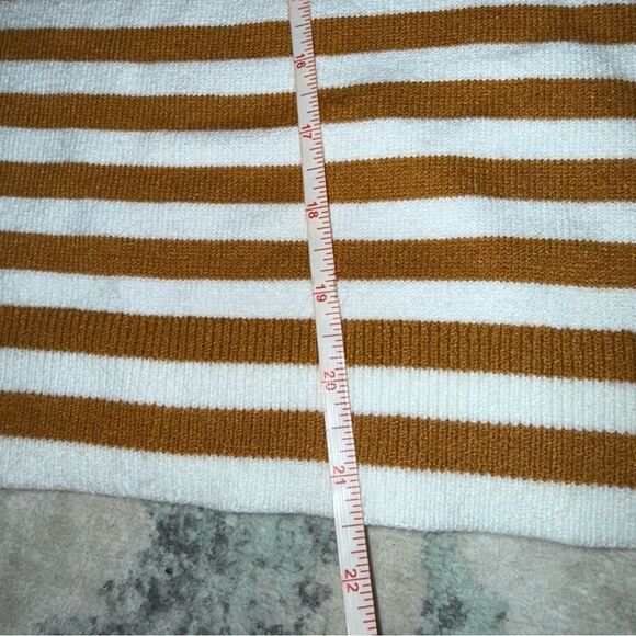 Anthropologie Mustard and White Striped Knit Top - Picture 5 of 8